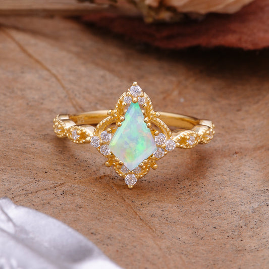 Vintage Luxe Kite-Cut Opal Engagement Ring