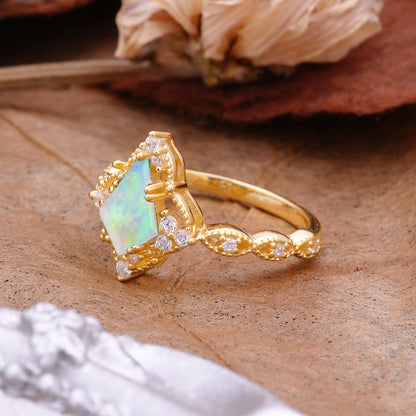 Vintage Luxe Kite-Cut Opal Engagement Ring