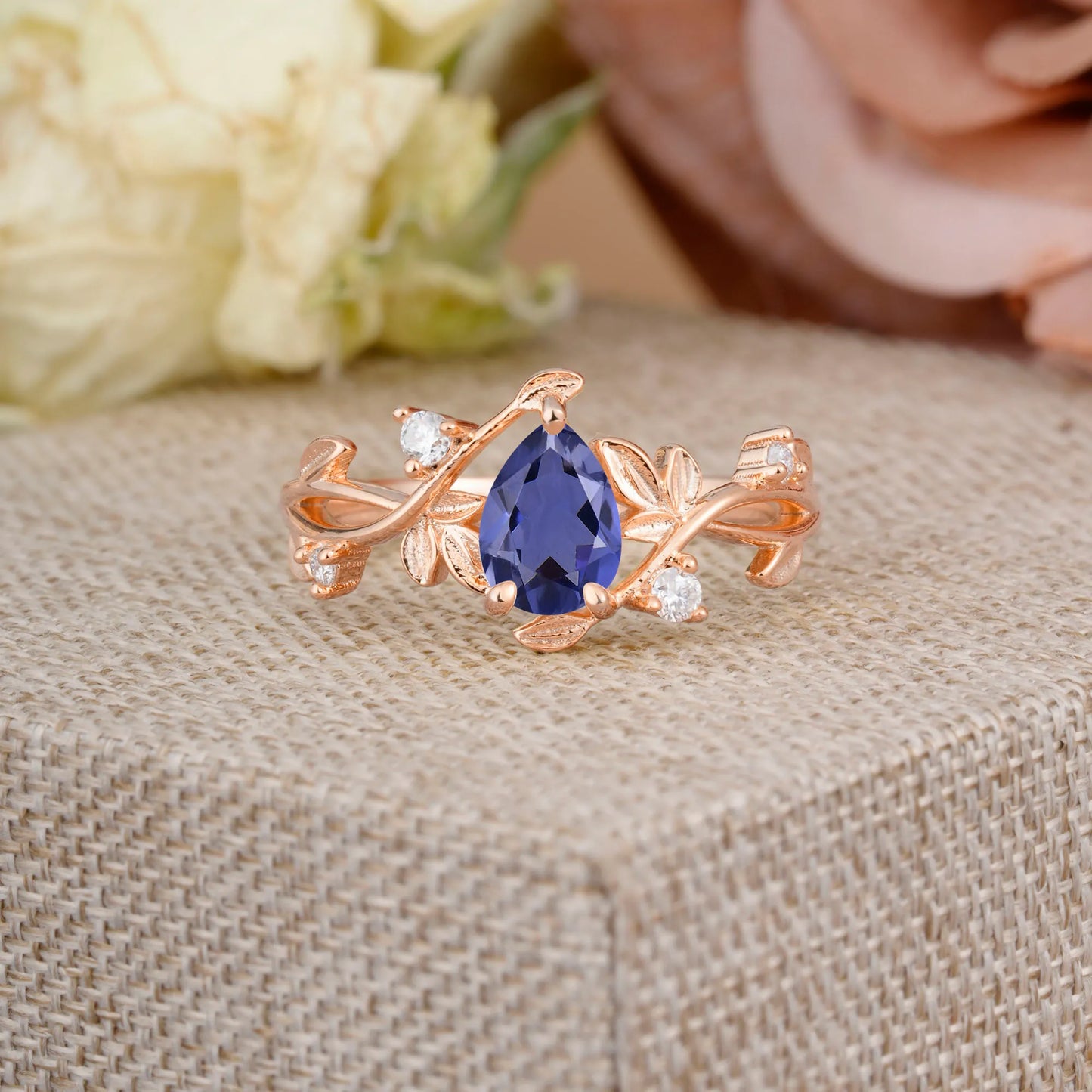 Branch-Inspired 3-Prong Pear-Cut Tanzanite Engagement Ring