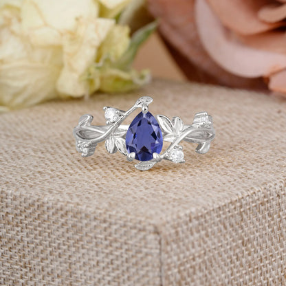 Branch-Inspired 3-Prong Pear-Cut Tanzanite Engagement Ring