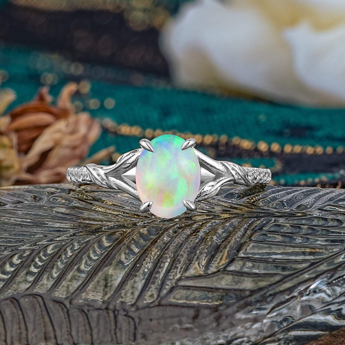 Heirloom 4-Prong Oval Opal Engagement Ring