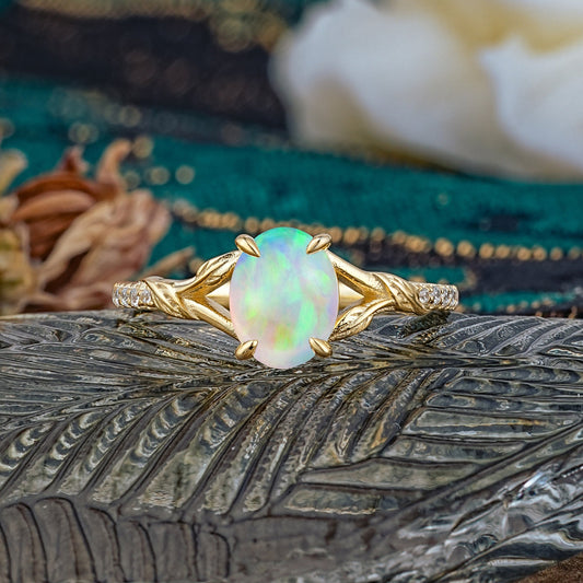 Heirloom 4-Prong Oval Opal Engagement Ring