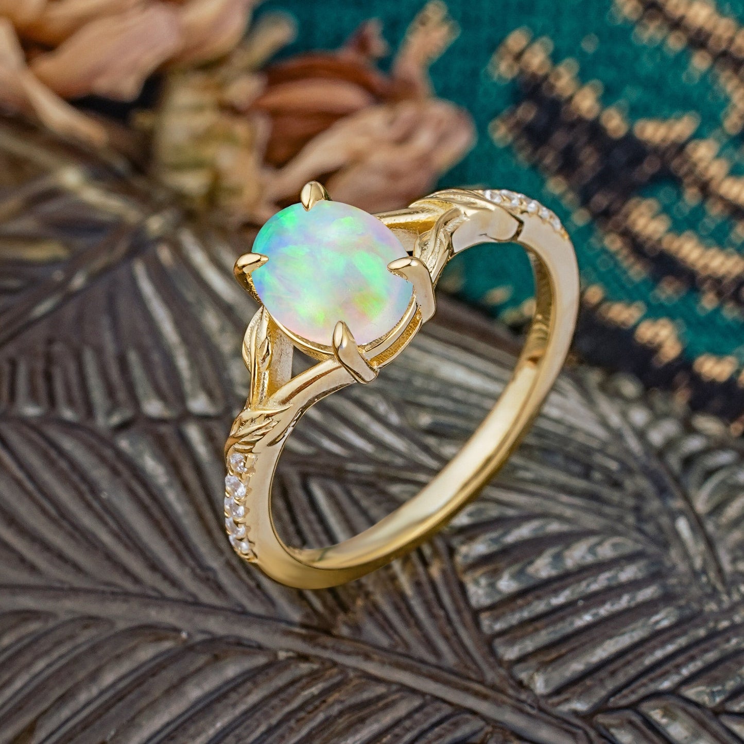Heirloom 4-Prong Oval Opal Engagement Ring