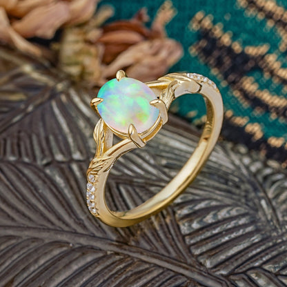 Heirloom 4-Prong Oval Opal Engagement Ring