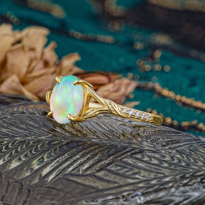 Heirloom 4-Prong Oval Opal Engagement Ring