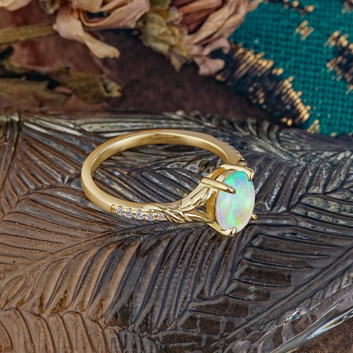 Heirloom 4-Prong Oval Opal Engagement Ring