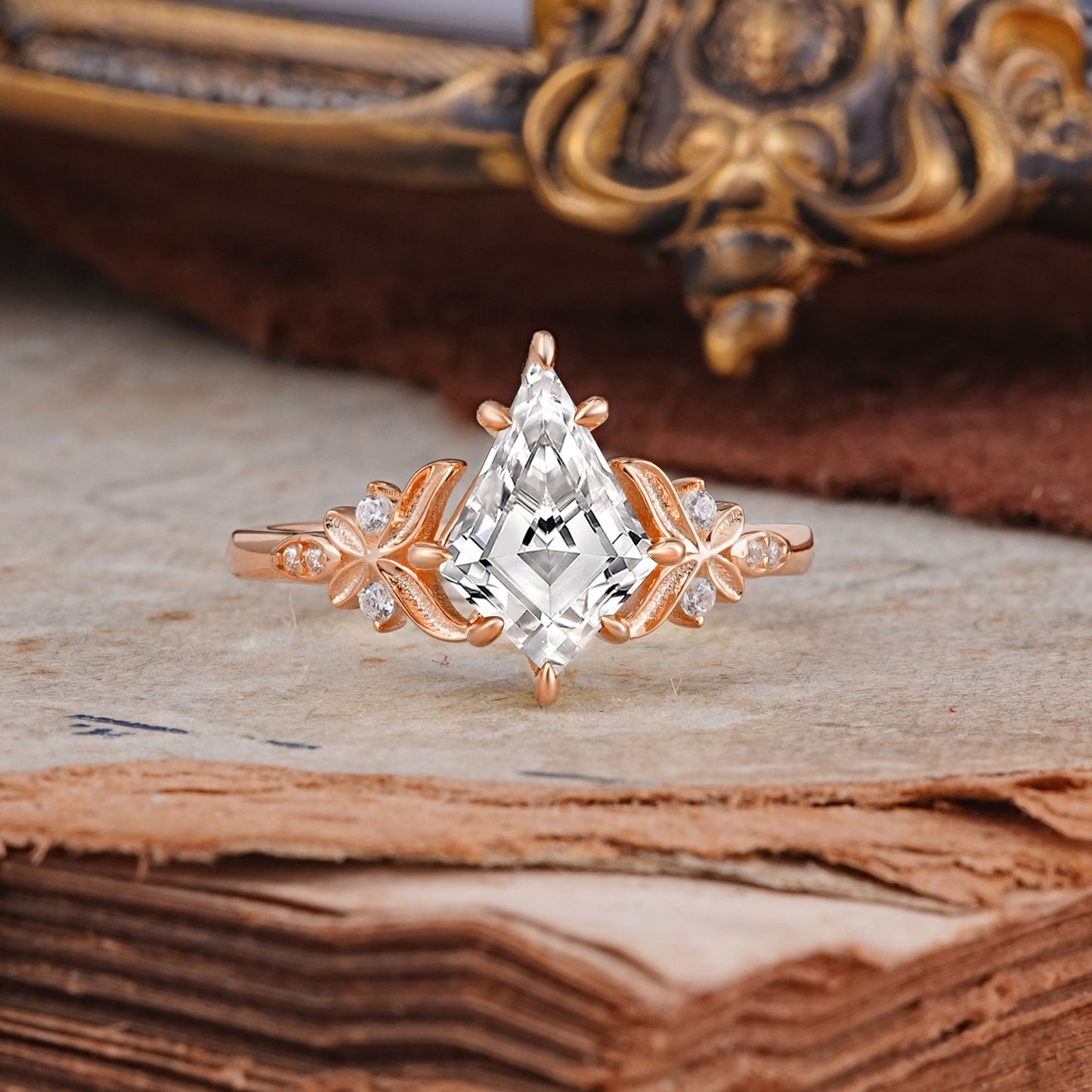 Luxury Nature-Inspired Kite-Cut Lab Diamond Engagement Ring