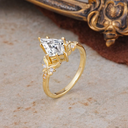 Luxury Nature-Inspired Kite-Cut Lab Diamond Engagement Ring