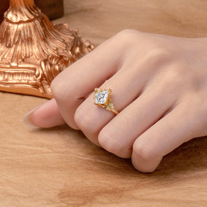 Luxury Nature-Inspired Kite-Cut Lab Diamond Engagement Ring