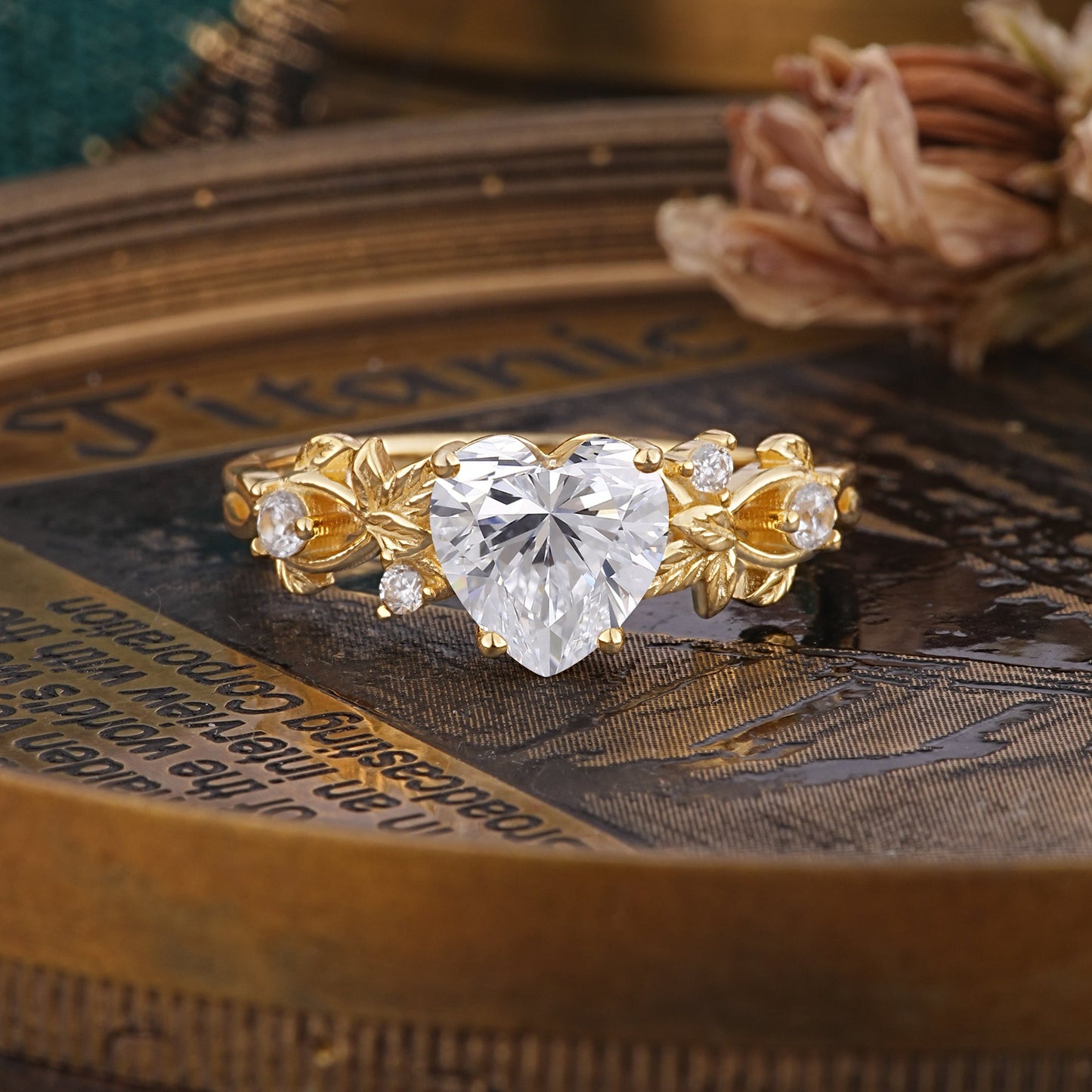 Woodland 4 Prong Heart Lab Diamond Engagement Ring