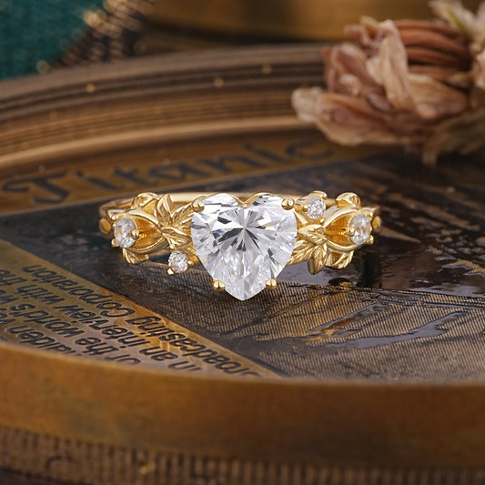 Woodland 4 Prong Heart Lab Diamond Engagement Ring