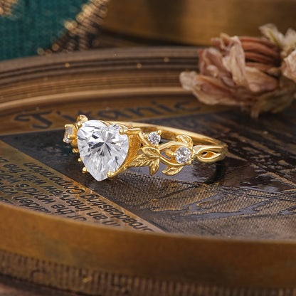 Woodland 4 Prong Heart Lab Diamond Engagement Ring