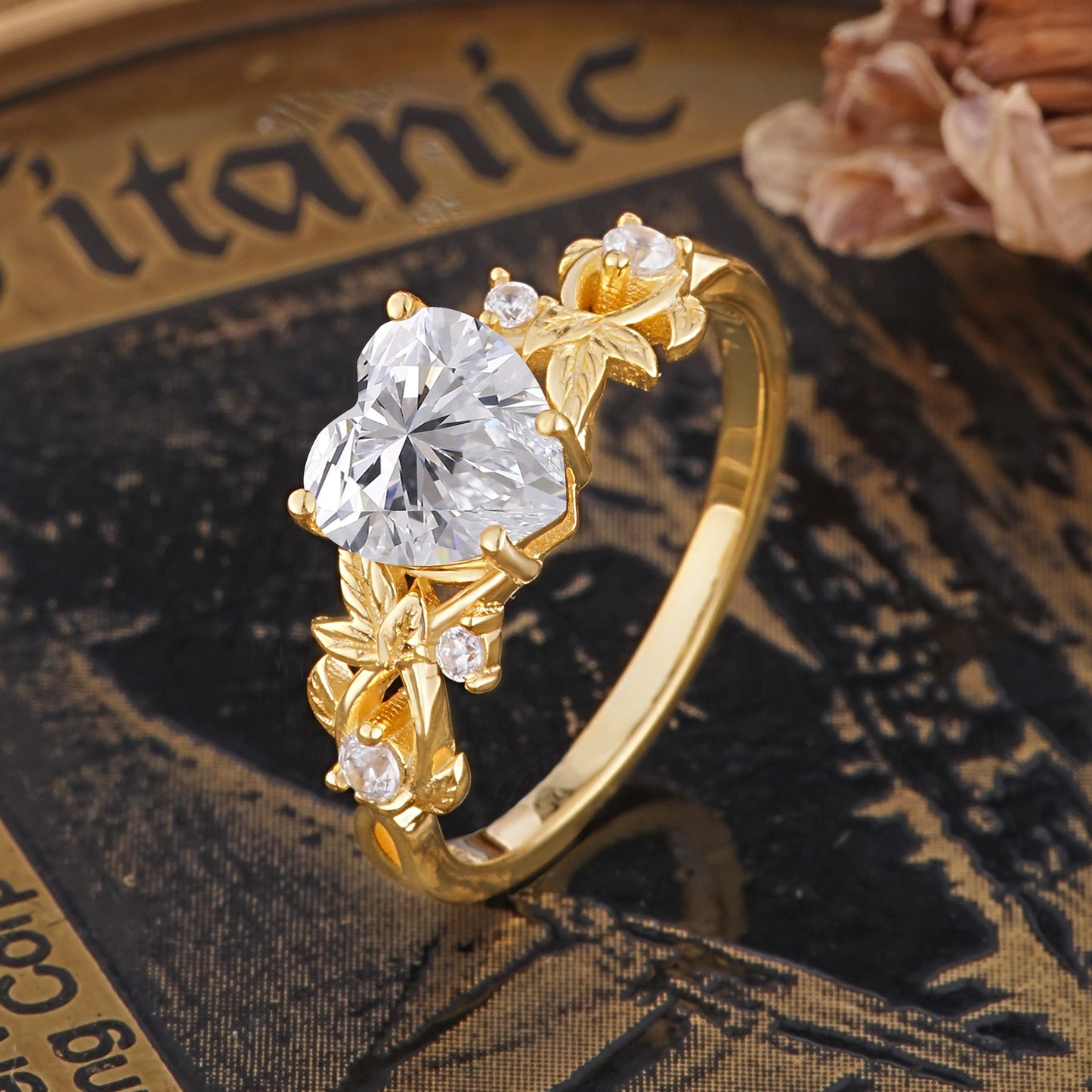 Woodland 4 Prong Heart Lab Diamond Engagement Ring