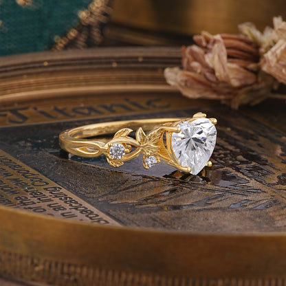 Woodland 4 Prong Heart Lab Diamond Engagement Ring