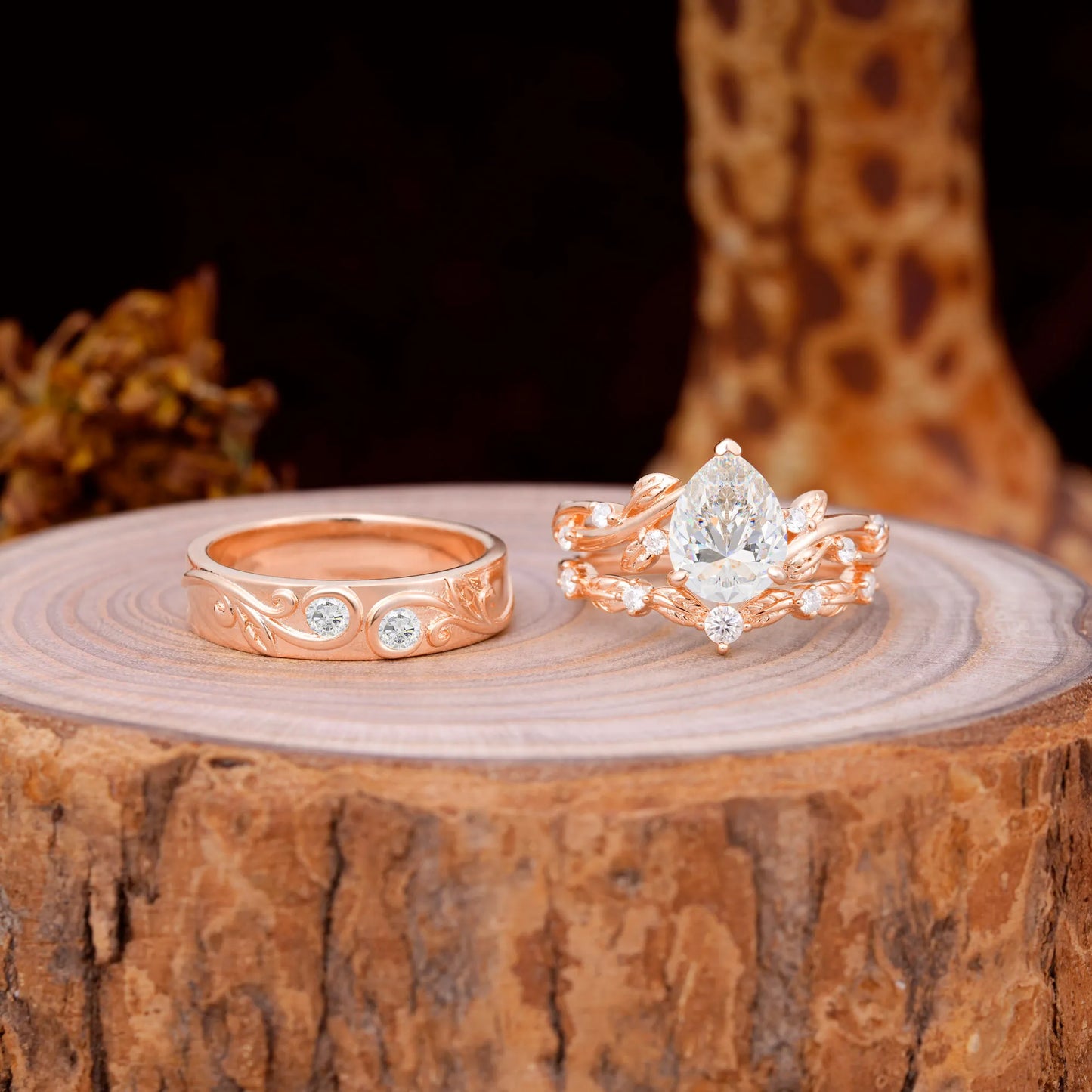 Luxury Retro 3-Prong Moissanite Promise Rings for Couples