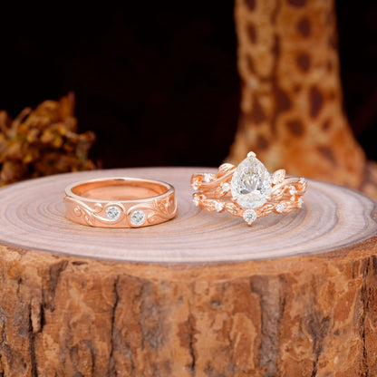 Luxury Retro 3-Prong Moissanite Promise Rings for Couples