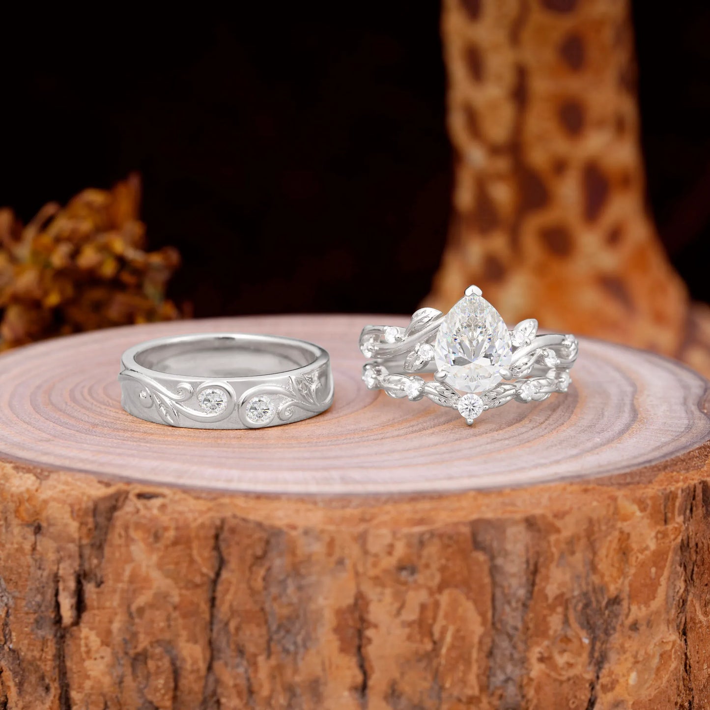 Luxury Retro 3-Prong Moissanite Promise Rings for Couples