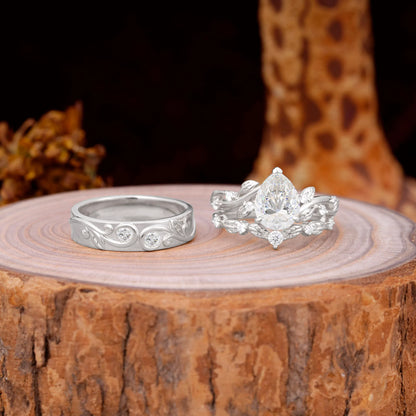 Luxury Retro 3-Prong Moissanite Promise Rings for Couples
