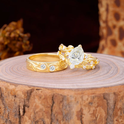 Luxury Retro 3-Prong Moissanite Promise Rings for Couples