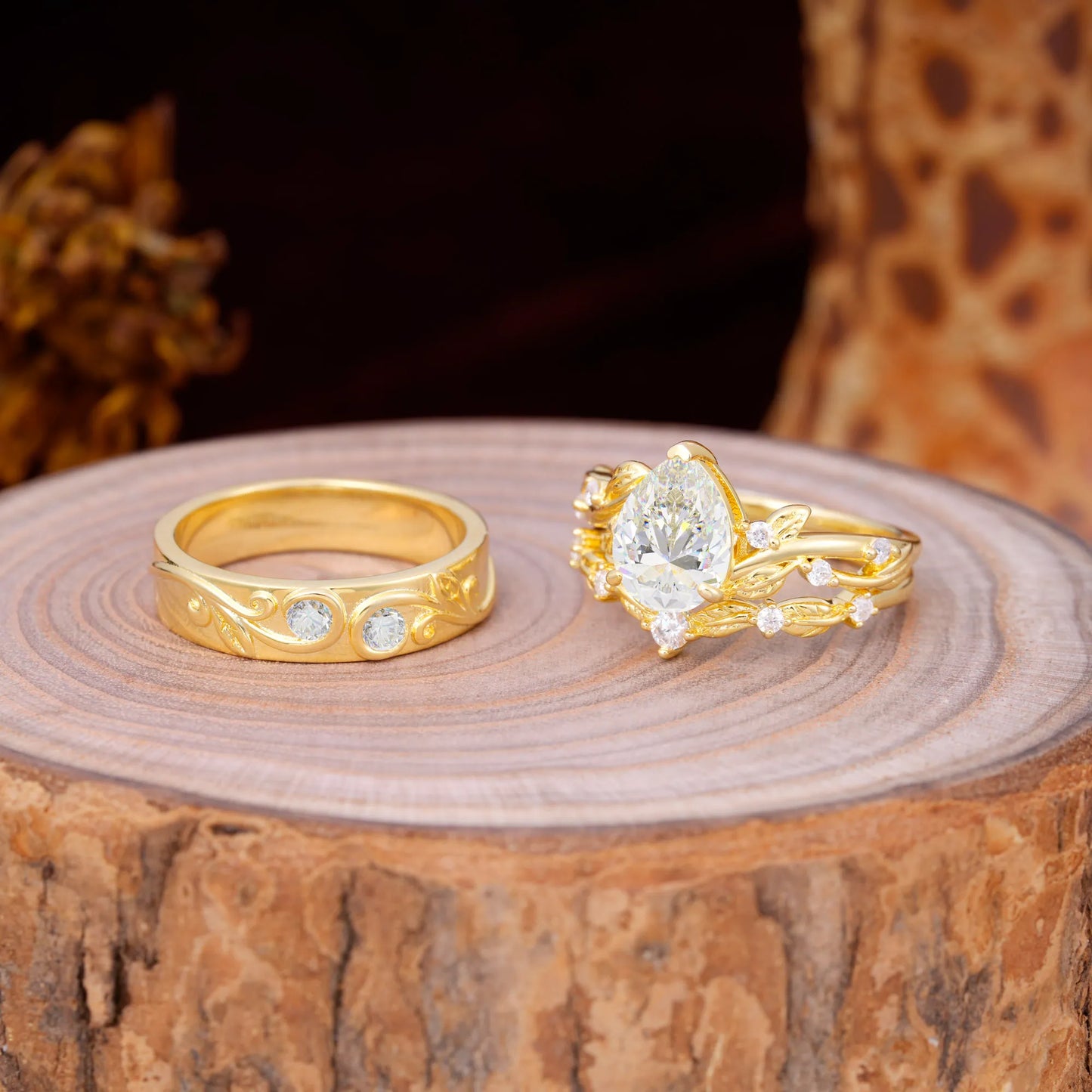 Luxury Retro 3-Prong Moissanite Promise Rings for Couples