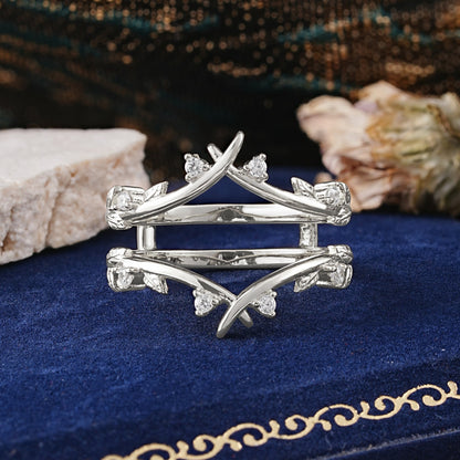 Leaf Branch Double Layer Open Moissanite Wedding Ring