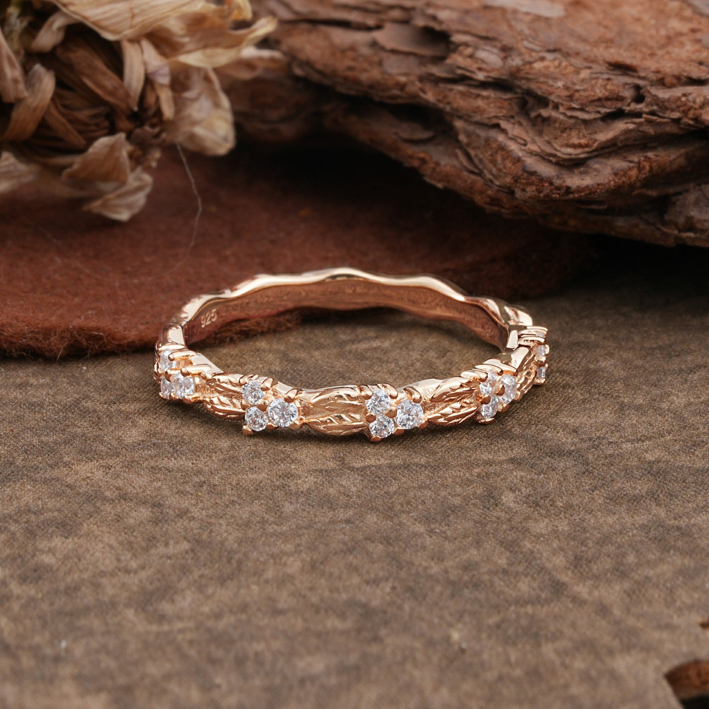 Vintage Filigree Scrollwork Moissanite Openwork Wedding Ring
