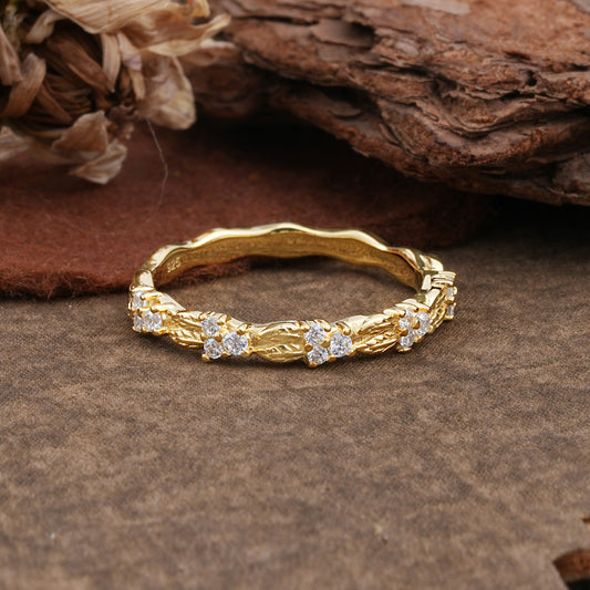 Vintage Filigree Scrollwork Moissanite Openwork Wedding Ring