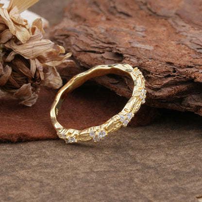 Vintage Filigree Scrollwork Moissanite Openwork Wedding Ring
