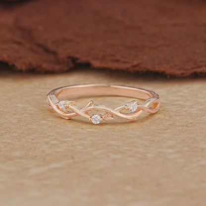 Nature Inspired Infinity Braided Moissanite Full Eternity Wedding Ring