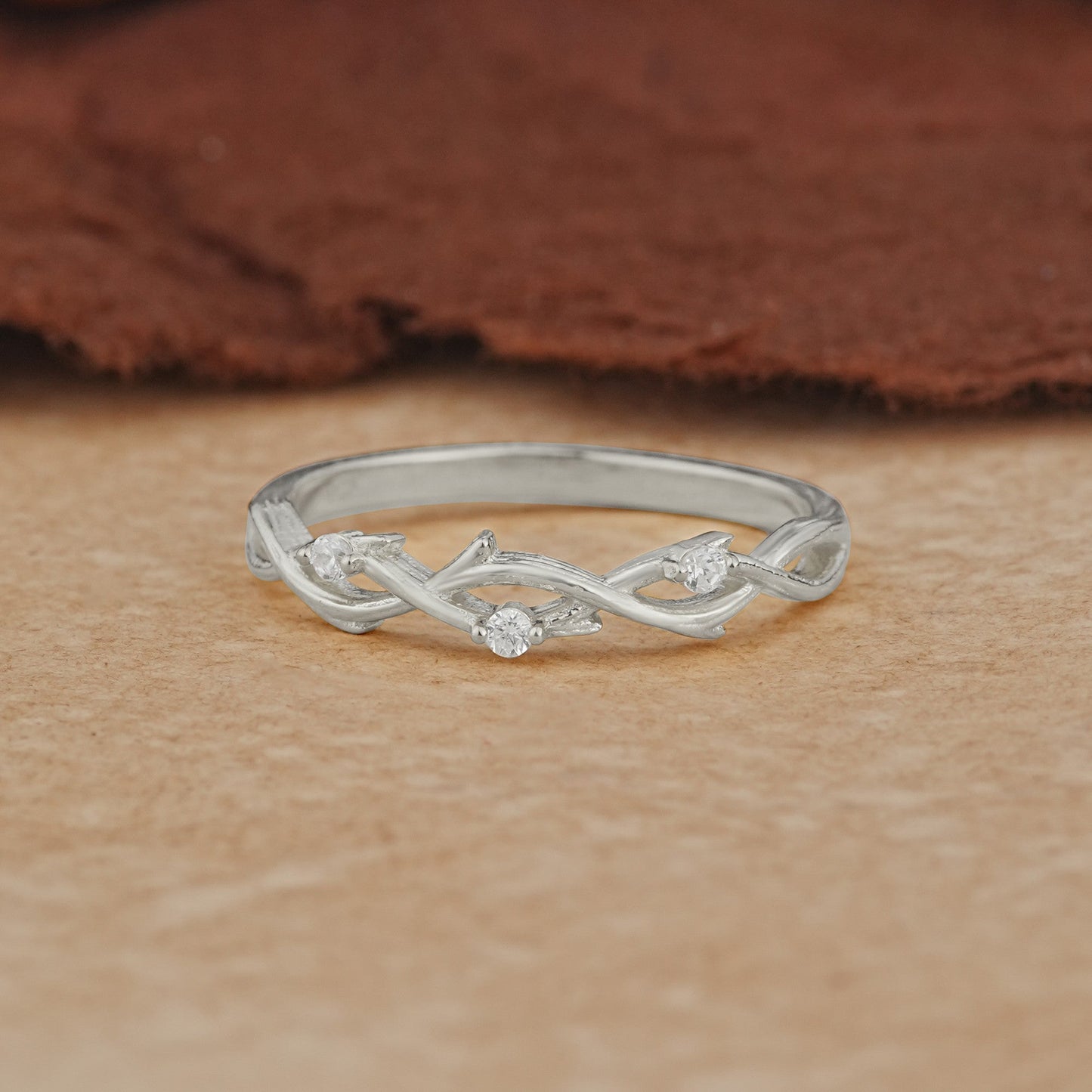 Nature Inspired Infinity Braided Moissanite Full Eternity Wedding Ring