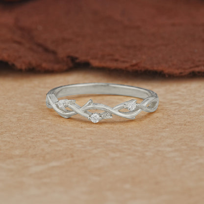 Nature Inspired Infinity Braided Moissanite Full Eternity Wedding Ring