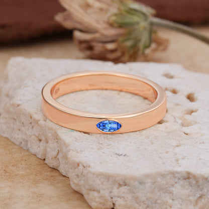 Iuxurious Oval Cut Sapphire Wedding Band