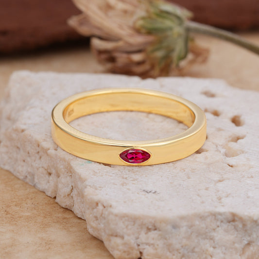Iuxurious Oval Cut Ruby Wedding Band