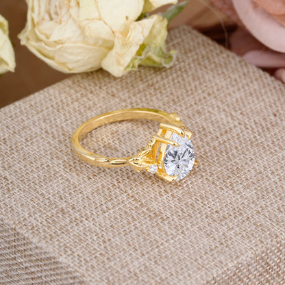 Elegant & Luxurious 5 prong Pear-Cut Lab Diamond Engagement Ring