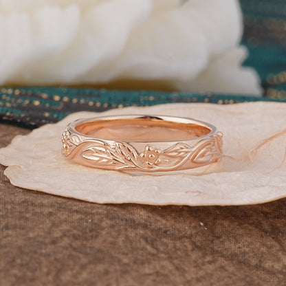 Vintage Starburst Engraved Men Wedding Band Plain Band for Him