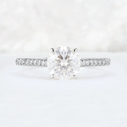 Timeless Round Cut Moissanite Half Enternity Gemstone Ring