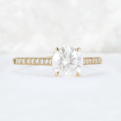 Timeless Round Cut Moissanite Half Enternity Gemstone Ring