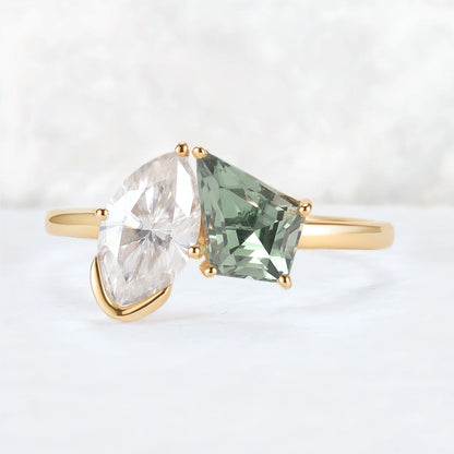 Toi Et Moi Two Stone Marquise & Kite Gemstone Ring