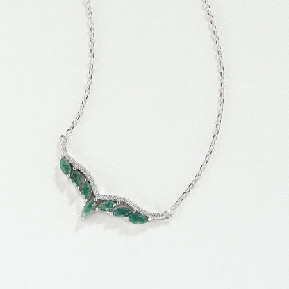 Unique Marquise Cut Moss Agate Angel Wings Pendant