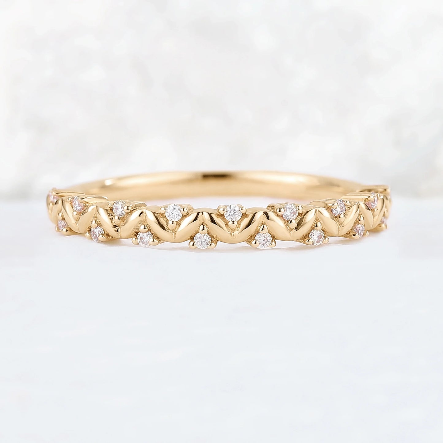 Unique Matching Moissanite Stacking Ring
