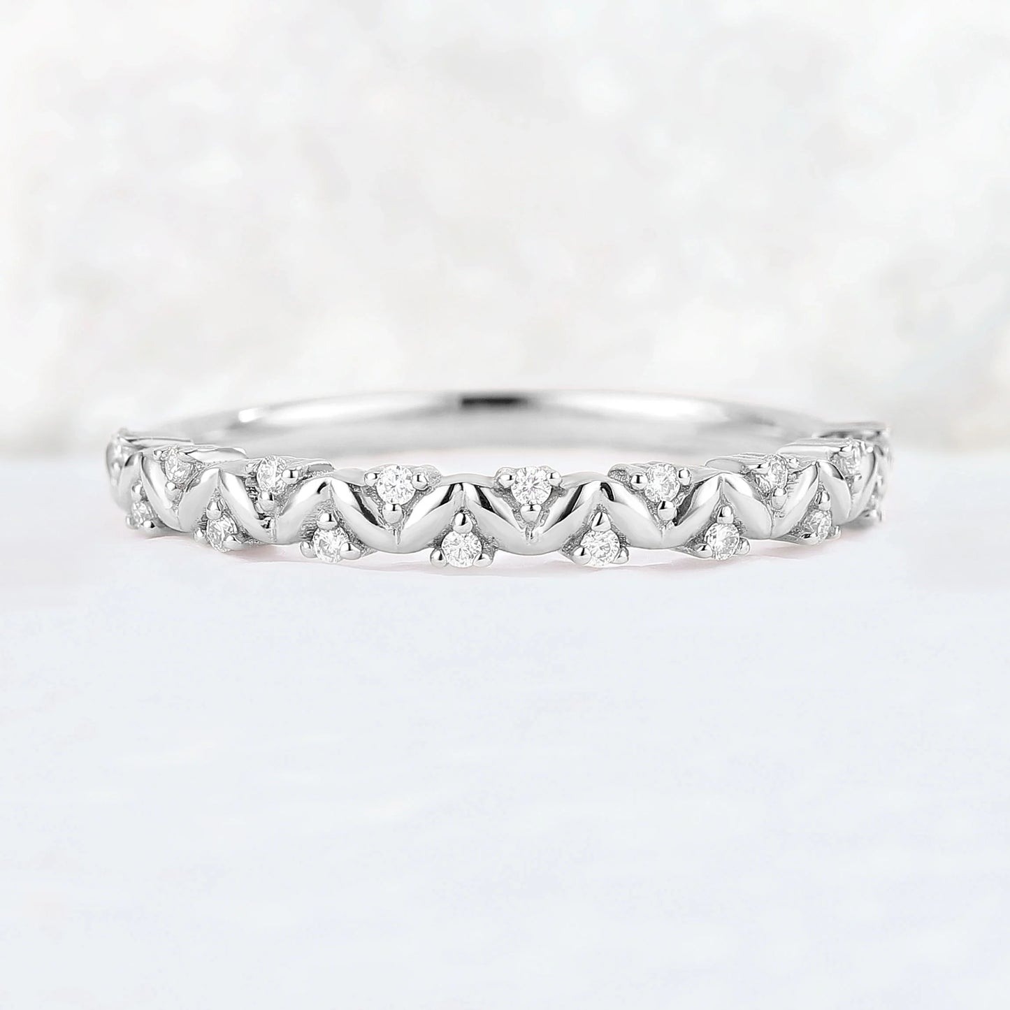 Unique Matching Moissanite Stacking Ring