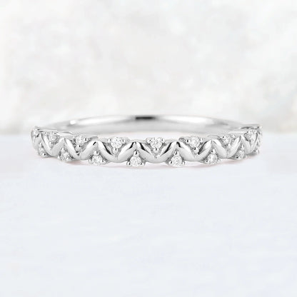Unique Matching Moissanite Stacking Ring