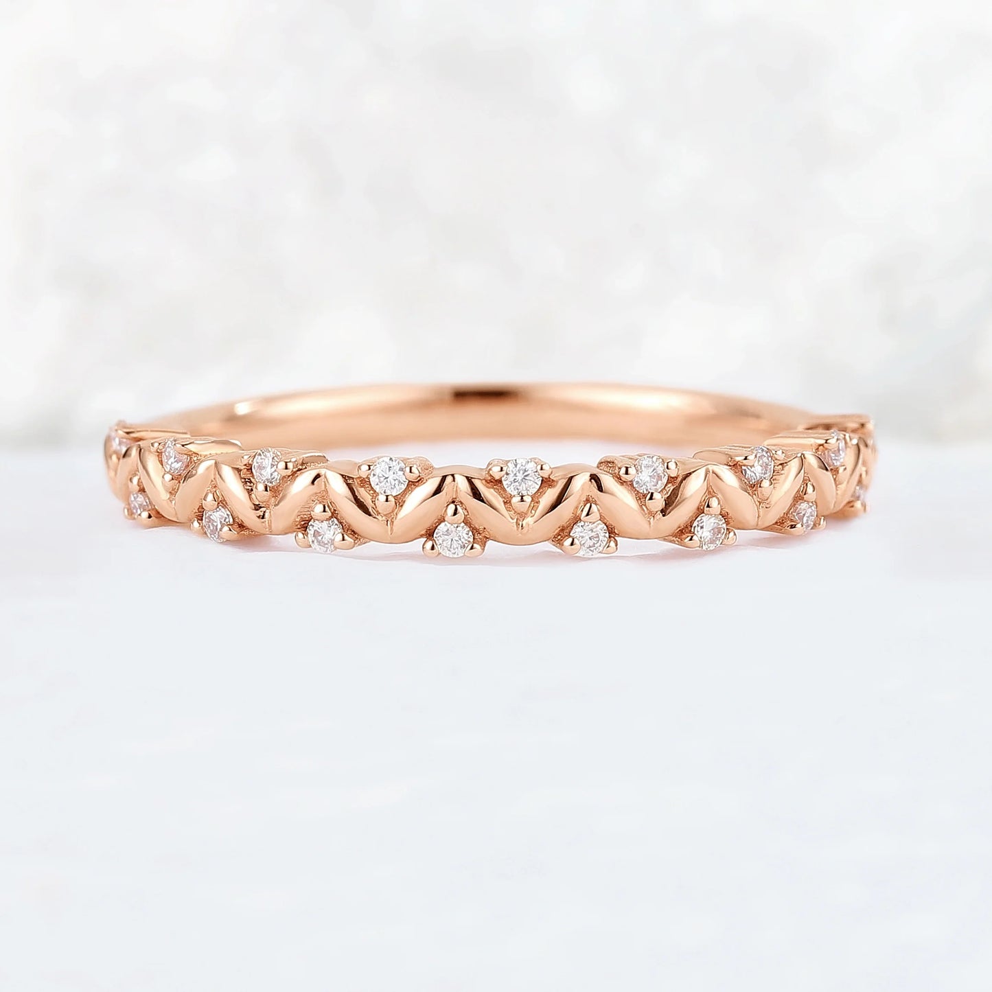 Unique Matching Moissanite Stacking Ring