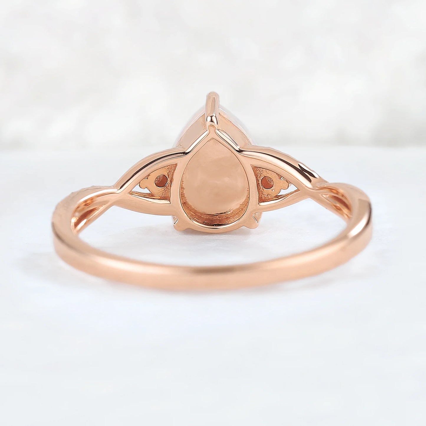 Unique Pear Cut Opal Twisted Gemstone Ring