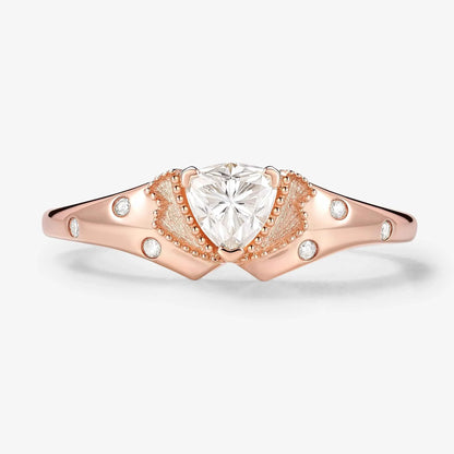 Classic Lapel-Inspired Trillion cut Cut Moissanite Wedding Band for the Groom