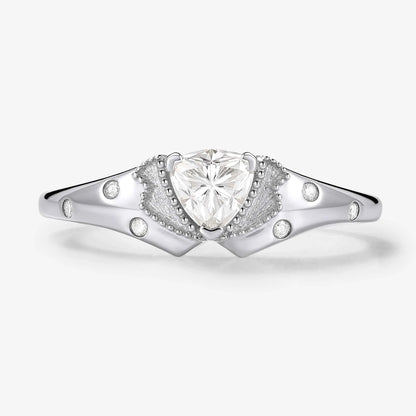 Classic Lapel-Inspired Trillion cut Cut Moissanite Wedding Band for the Groom