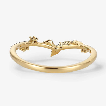 Irregular Leaf-Inspired Unique Moissanite Wedding Band