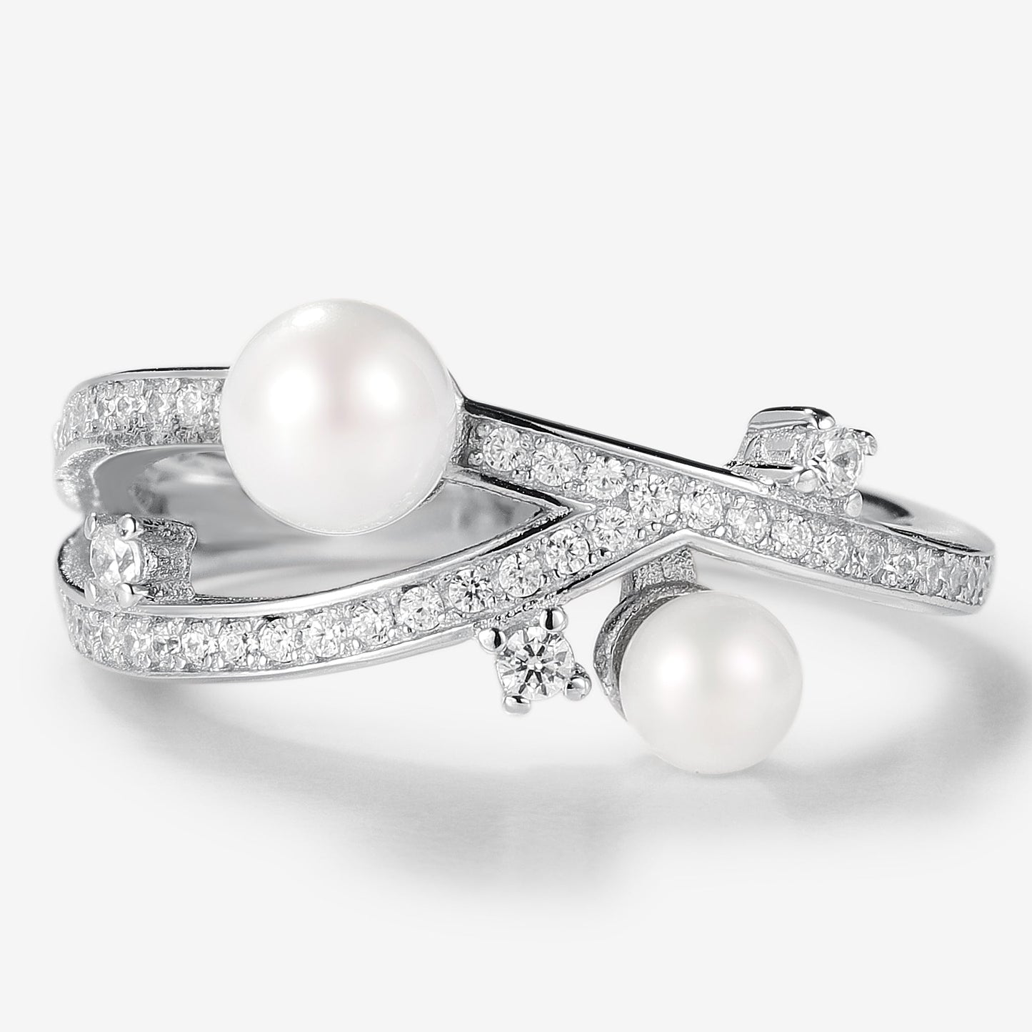 Gemini Zodiac Pearl Engagement Ring