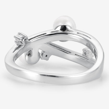 Gemini Zodiac Pearl Engagement Ring