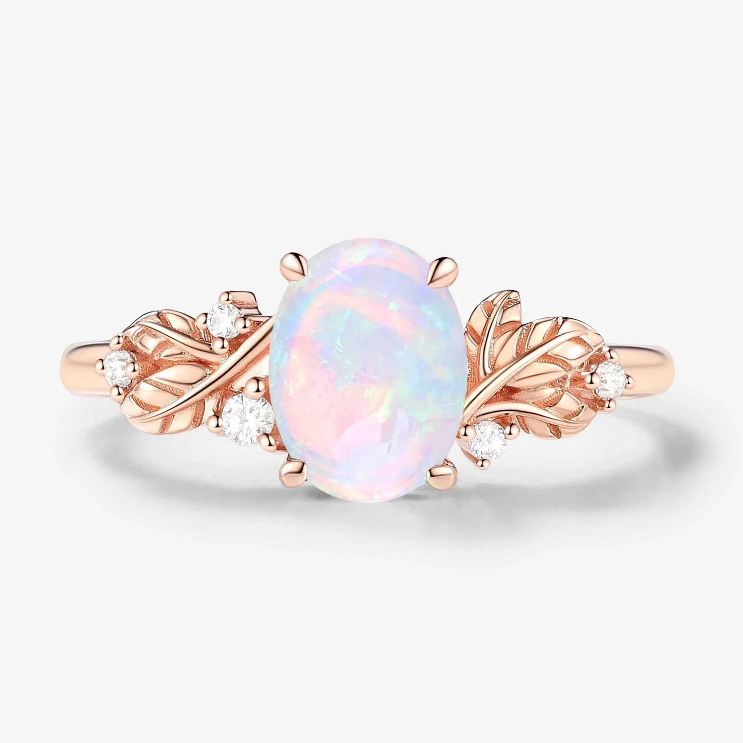 Nature-Inspired Elegance Oval Cut Opal Engagement Ring